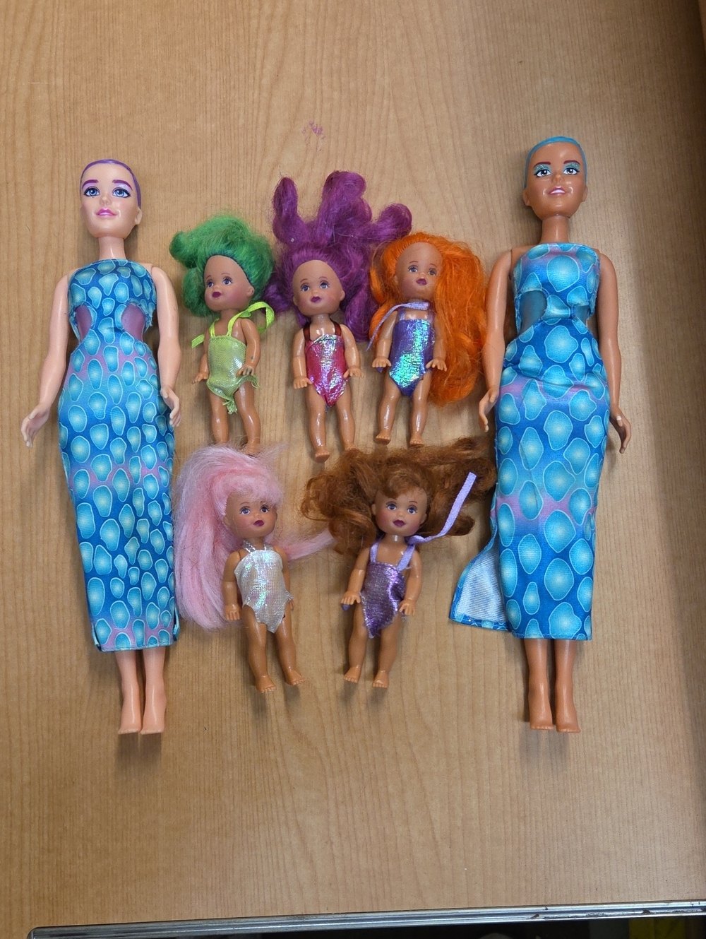 Lot of 5 Kelly Clone RAINBOW FAIRY DOLLS 4". 2 Dream Ella Color Surprise